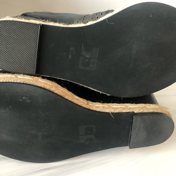 Joes Jeans | Black Ruched Leather Wedge Sandals - Picture 6 of 11